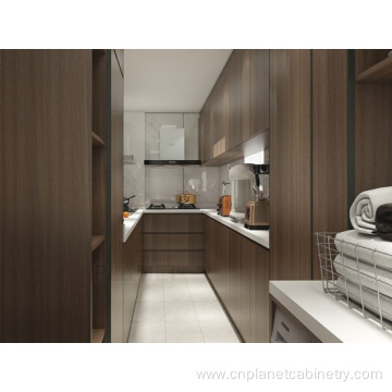 One-Stop Multiple Design Dark Color Modular Kitchen Cabinet